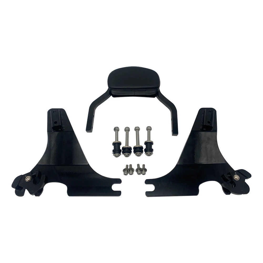 Schienale Passeggero Per Harley Sportster - Per XL883 XL1200 2004-2023, In Pelle E Acciaio - Nero - Foto 7