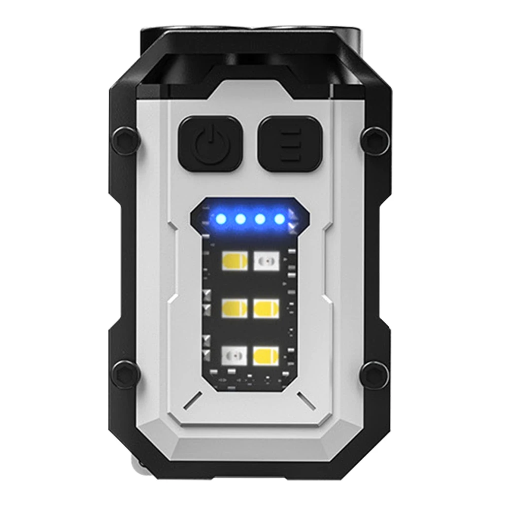 고휘도 손전등 USB 충전 휴대용 키체인 라이트 180LM 비상 작업등 전원 표시등 캠핑 낚시 걷기용