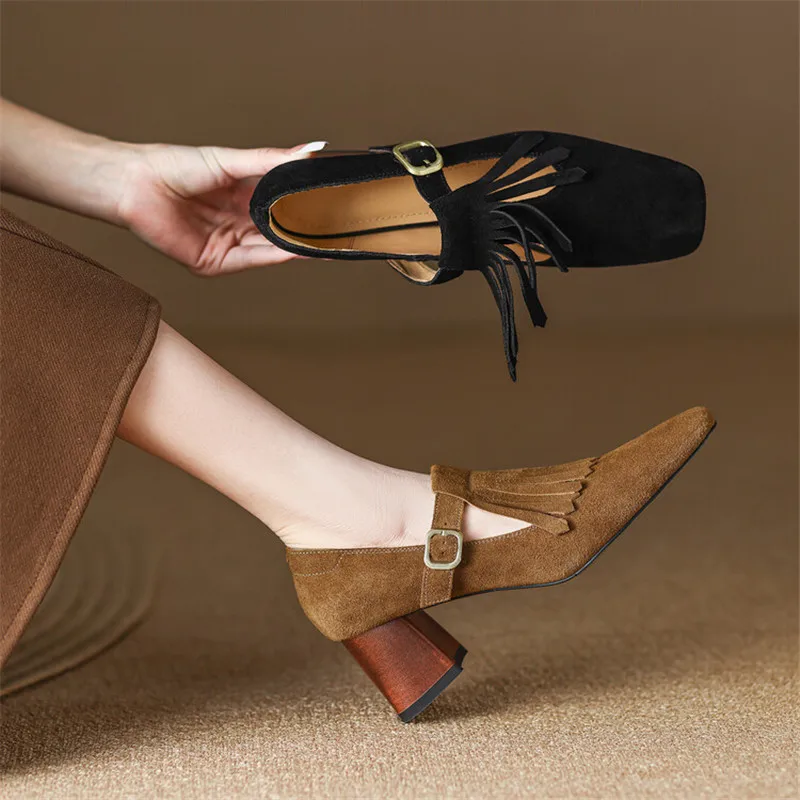 new-spring-women-shoes-mary-jane-square-toe-tassel-high-heels-cow-suede-chunky-heel-women-pumps-shoes-for-women-zapatos-de-mujer