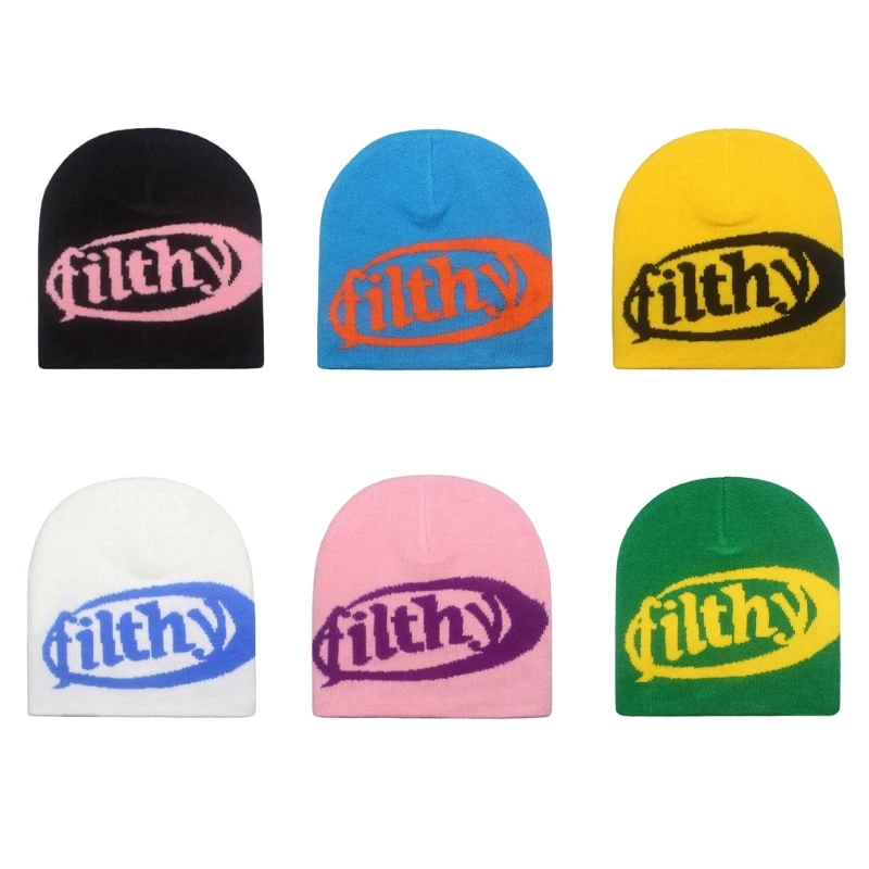 

Y2K Boys Harajuku Slouchy for Women Jacquard Hat Versatile