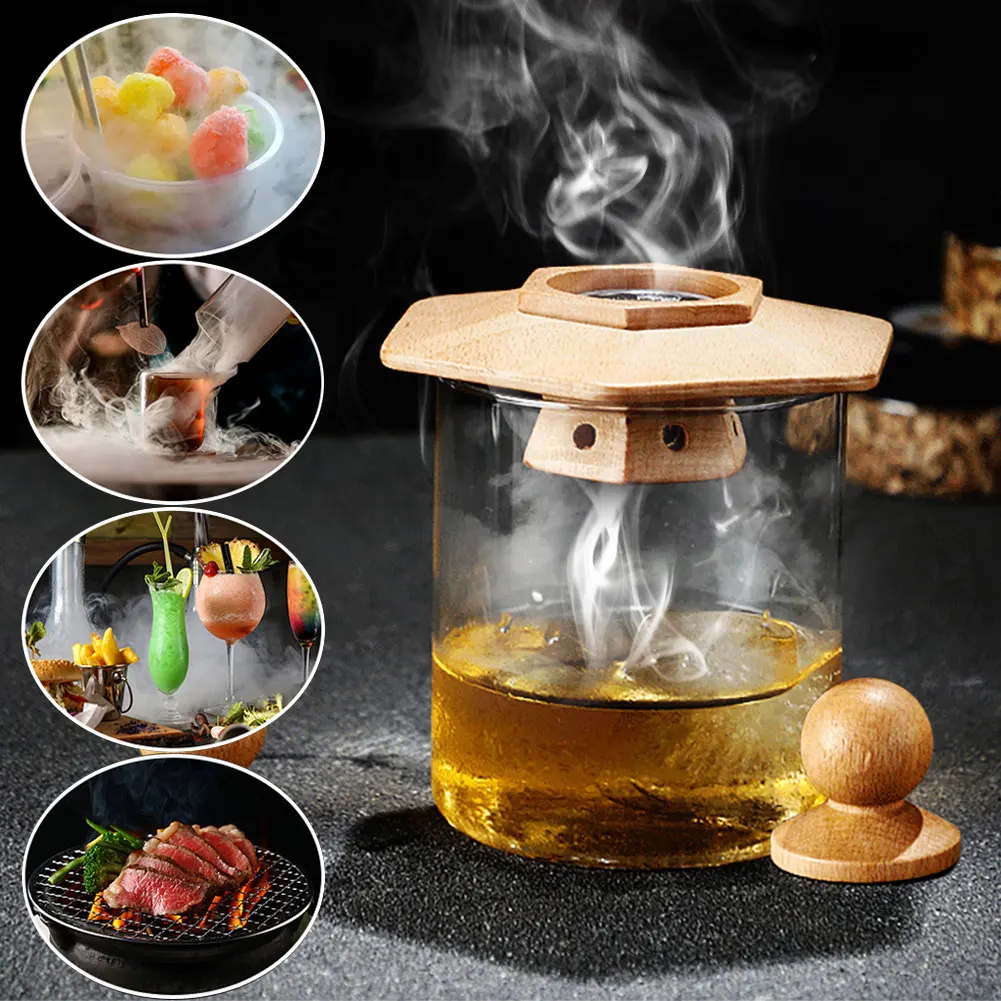 Wooden Cocktail Smoker Kit Whiskey Fruity Wood Chips Bartending Accessories Smoke Maker For Drinks cocktail smoker kit