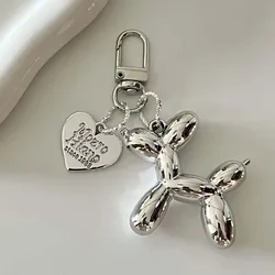 Playful Balloon Dog Couple Keychain - Bling Accessory (01)