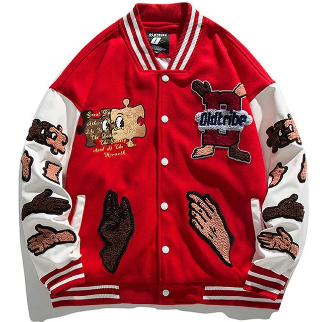 Baseball Uniform Solid Color Letter Embroidered Jacket Couple Wear