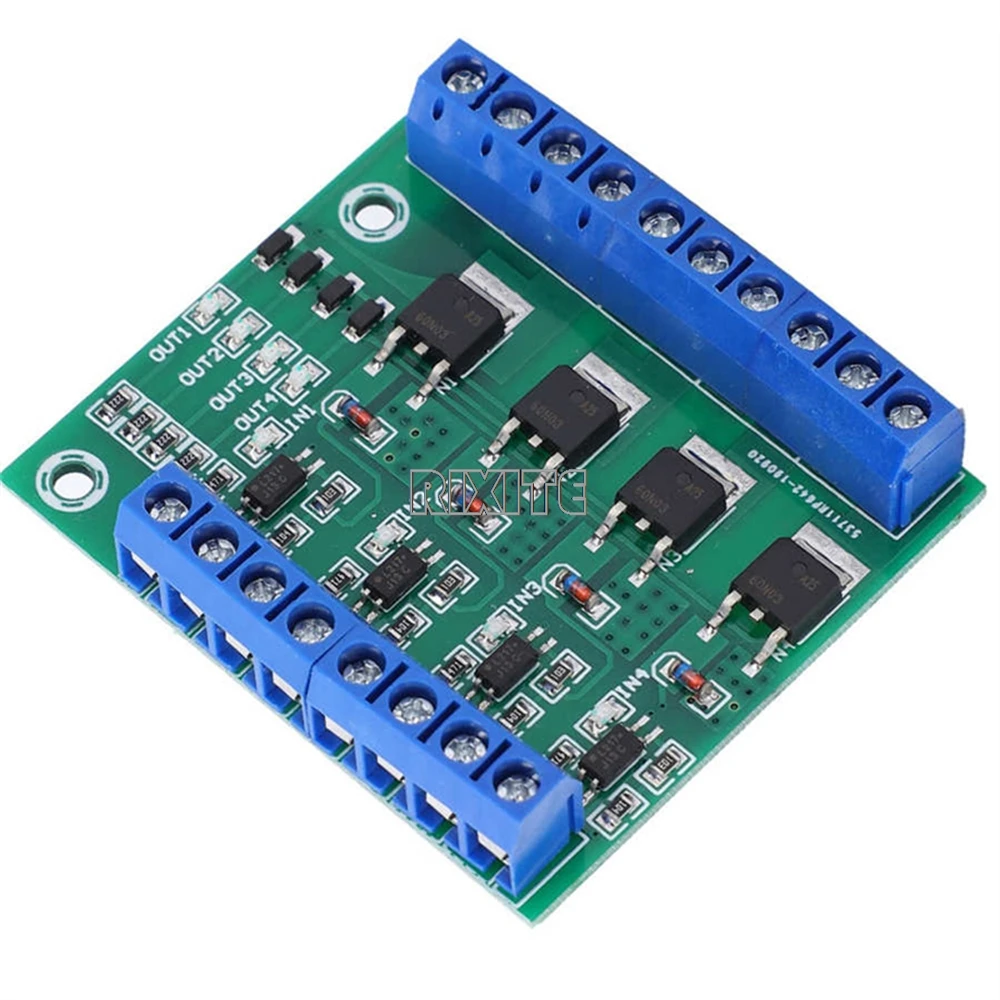 MOS FET F5305S 4 Channels Pulse Trigger Switch Controller PWM Input Steady for Motor LED 4 Way 4ch way Diy Electronic Module electronic module