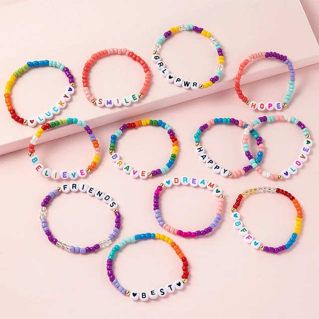 Colorful Beaded Friendship Bracelets for Kids - Projects with Kids