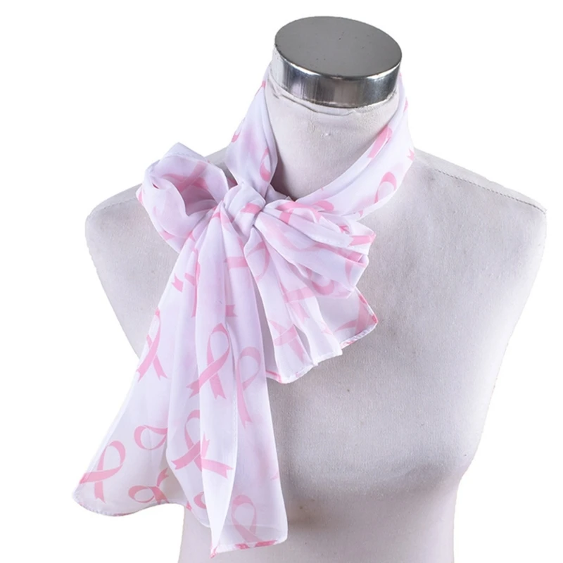 

Woman Scarf Pink Ribbon Print Scarf Multiple Functional Soft Casual Lightweight Scarf Fashion Summer Women's Shawl