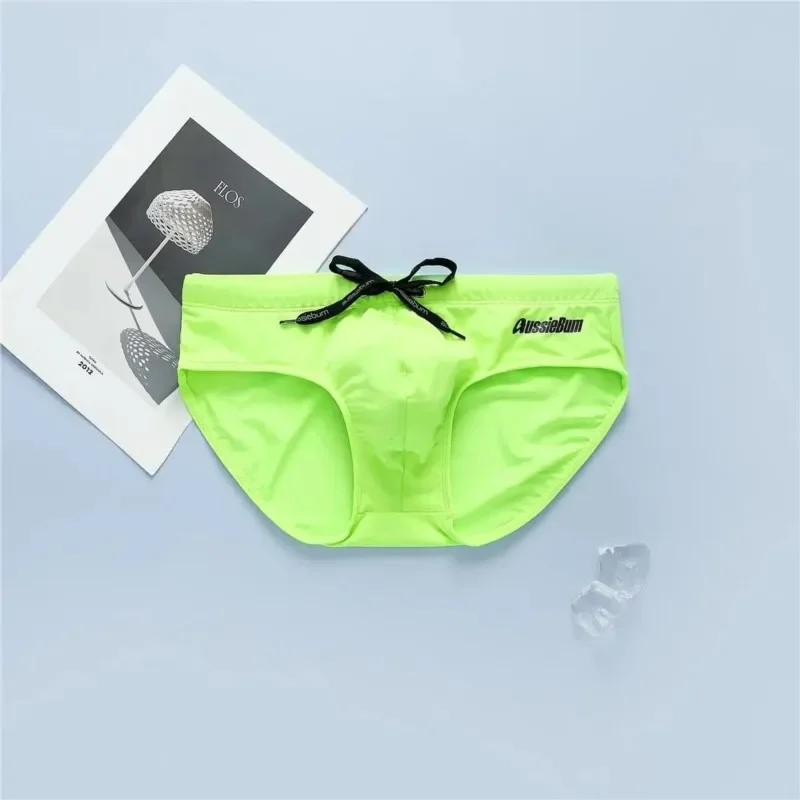 Aussiebum Men's Low-waisted Elastic Comfort Solid Color Trend Sexy Youth Triangle Swimming Trunks  Mens Shorts 6
