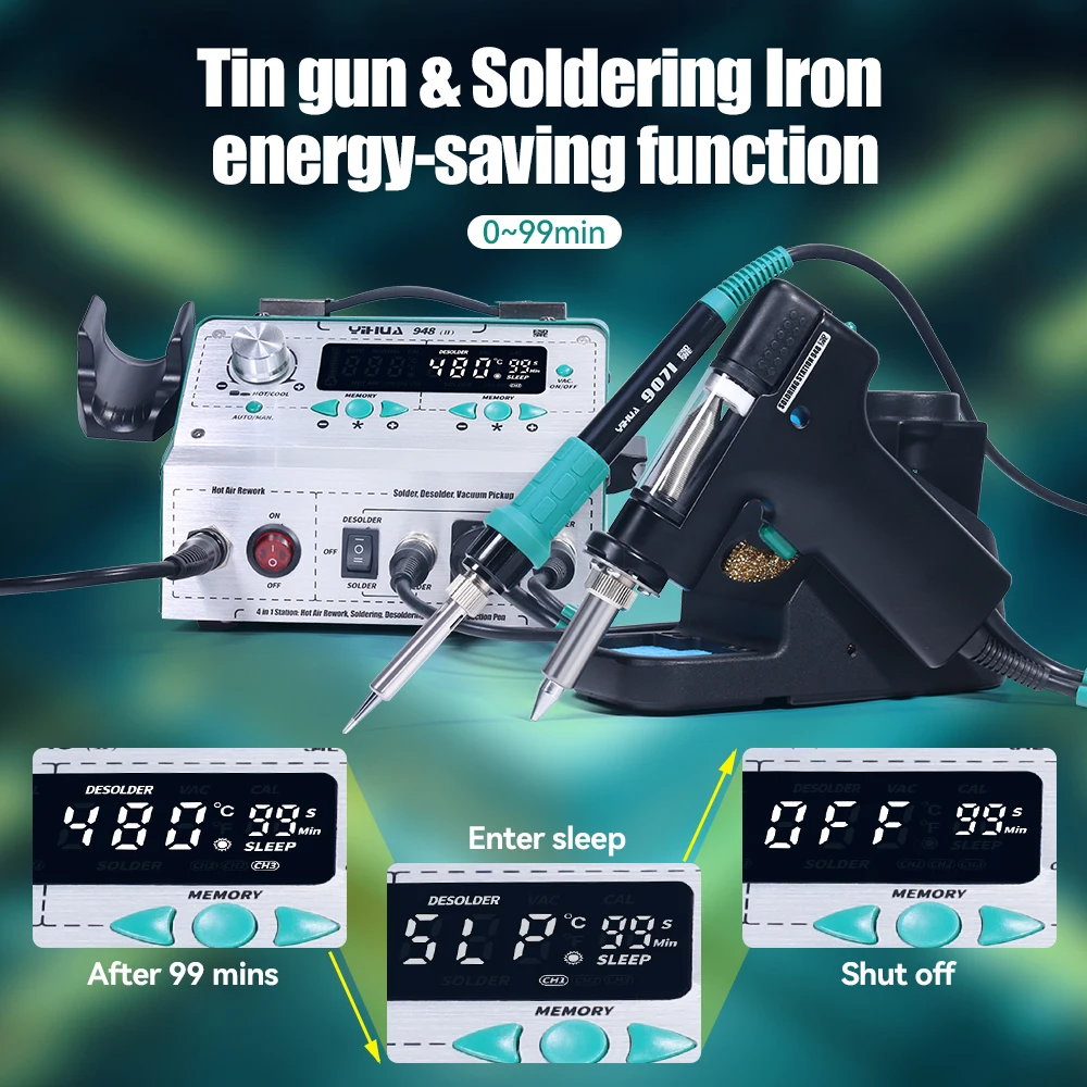 YIHUA 780W 948-II Soldering Station Hot Air Gun Desoldering Station Suction Pen Soldering Gun 907I Electric Soldering Iron 4IN1 4