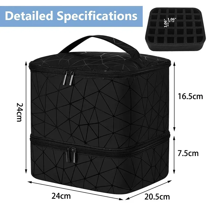 30 Grids Nail Polish Storage Bag Manicure Dryer Case Nail Art Tools Storage Bag Double Layer Nail Polish Gel Handbag Storage Bag