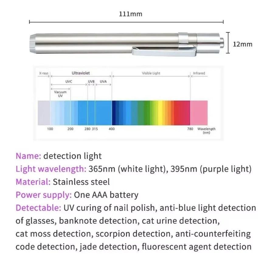 LED Mini UV Inspection Lamp 365/395 Portable Lamp Ultraviolet Jade Identification Money Inspection Cat Moss The New uv flashlight portable flashlight