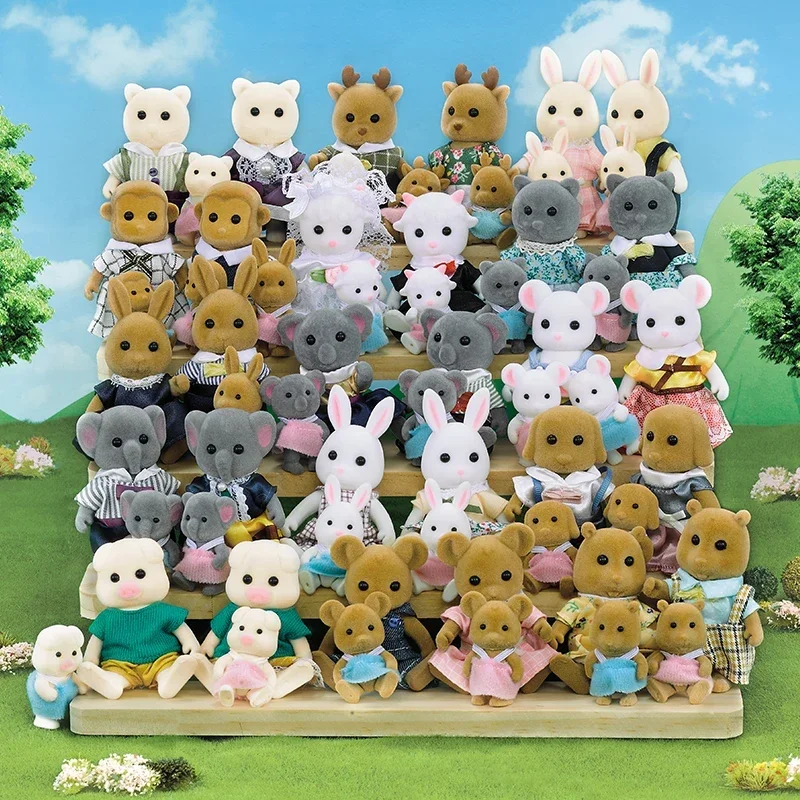 Familyes Forest Animal 1:12 Scale Dollhouse Miniatures Accessorie Rabbit Bear Reindeer Calico Critter Pretend Play For Girl Gift 2