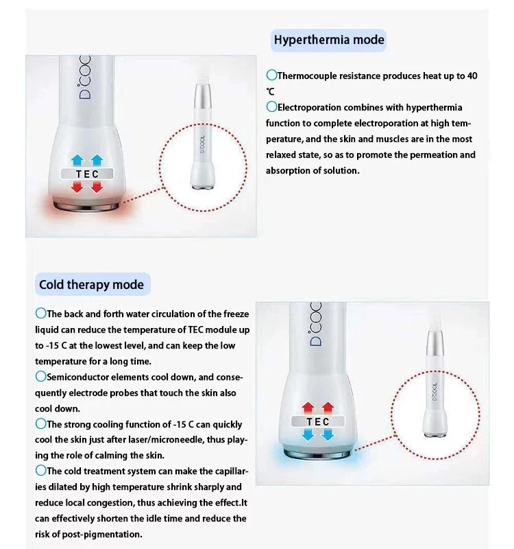 Dcryo DCOOL Cyrotherapy Skin Tightening Machine LED Light Therapy Anti-Acne Skincare Tools Cool Hot Electroporation Equipment 6