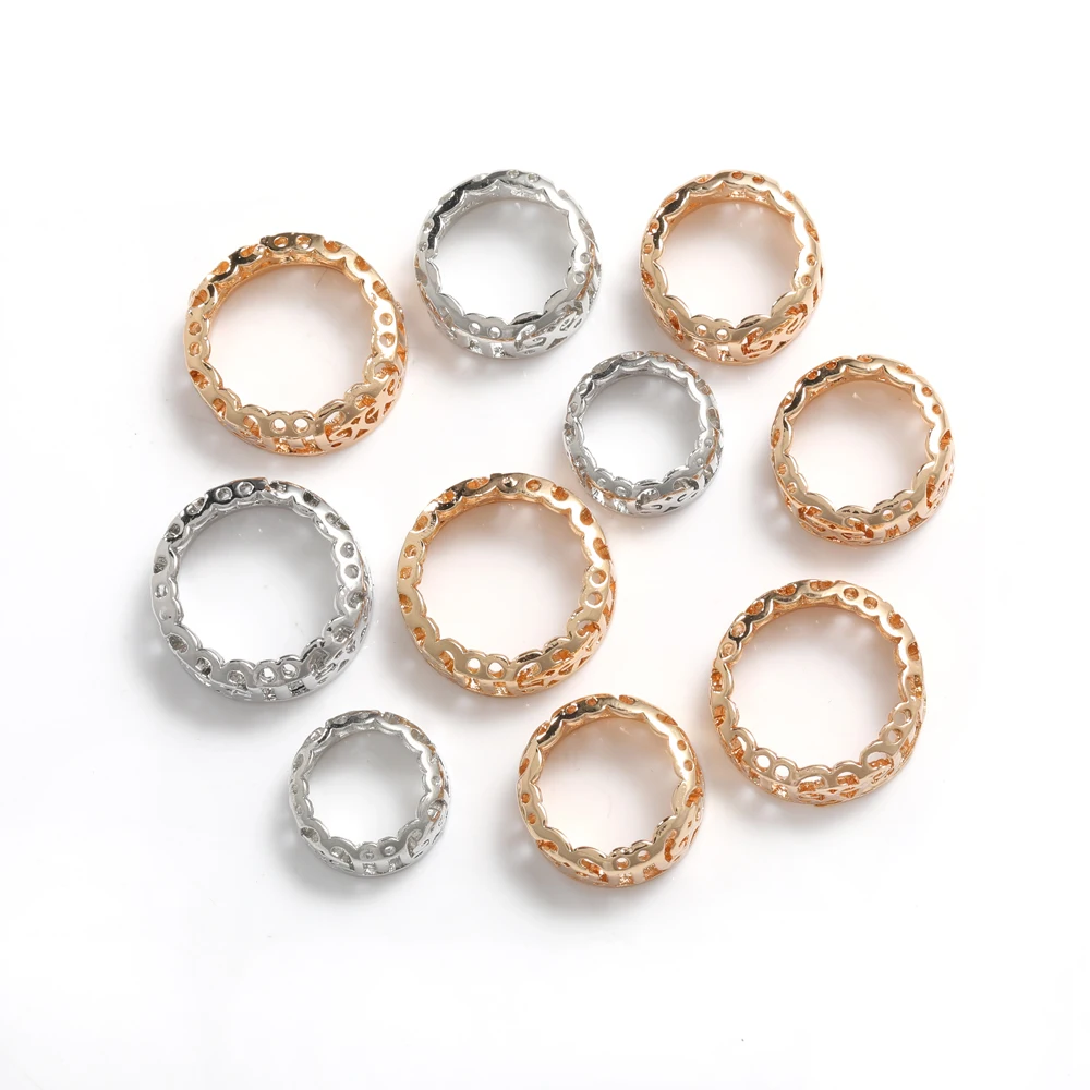 8-14mm 두꺼운 구리 소재 바느질 발톱 라운드 라인 석 프레임 중공 황금 색상 발톱 멋진 돌 기본 컨테이너