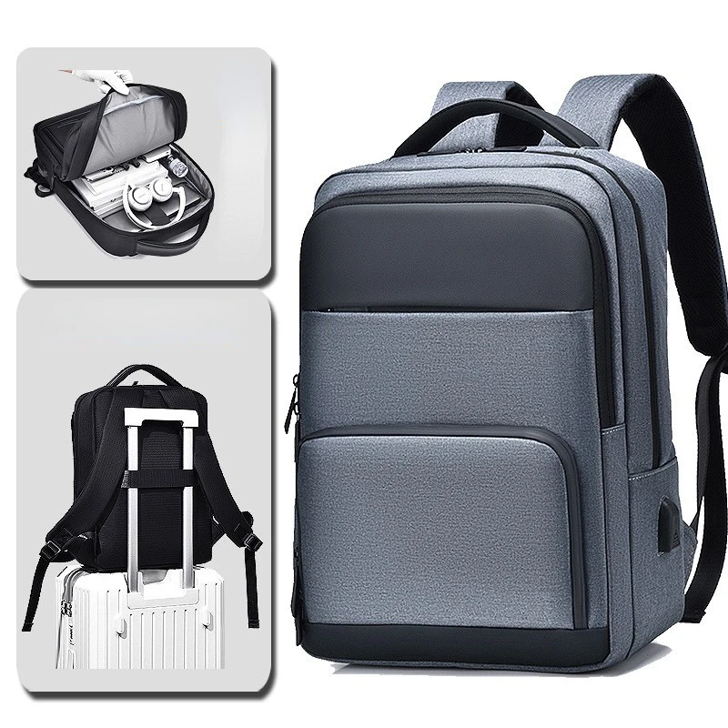 Men's bag fo business and leisure 15-inch computer backpack for boys High-capacity school backpack for college students