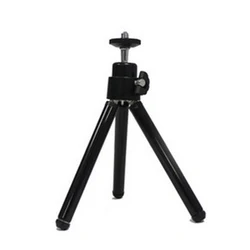 Compact Flexible Tripod Stand with Phone Holder Clip (Black)