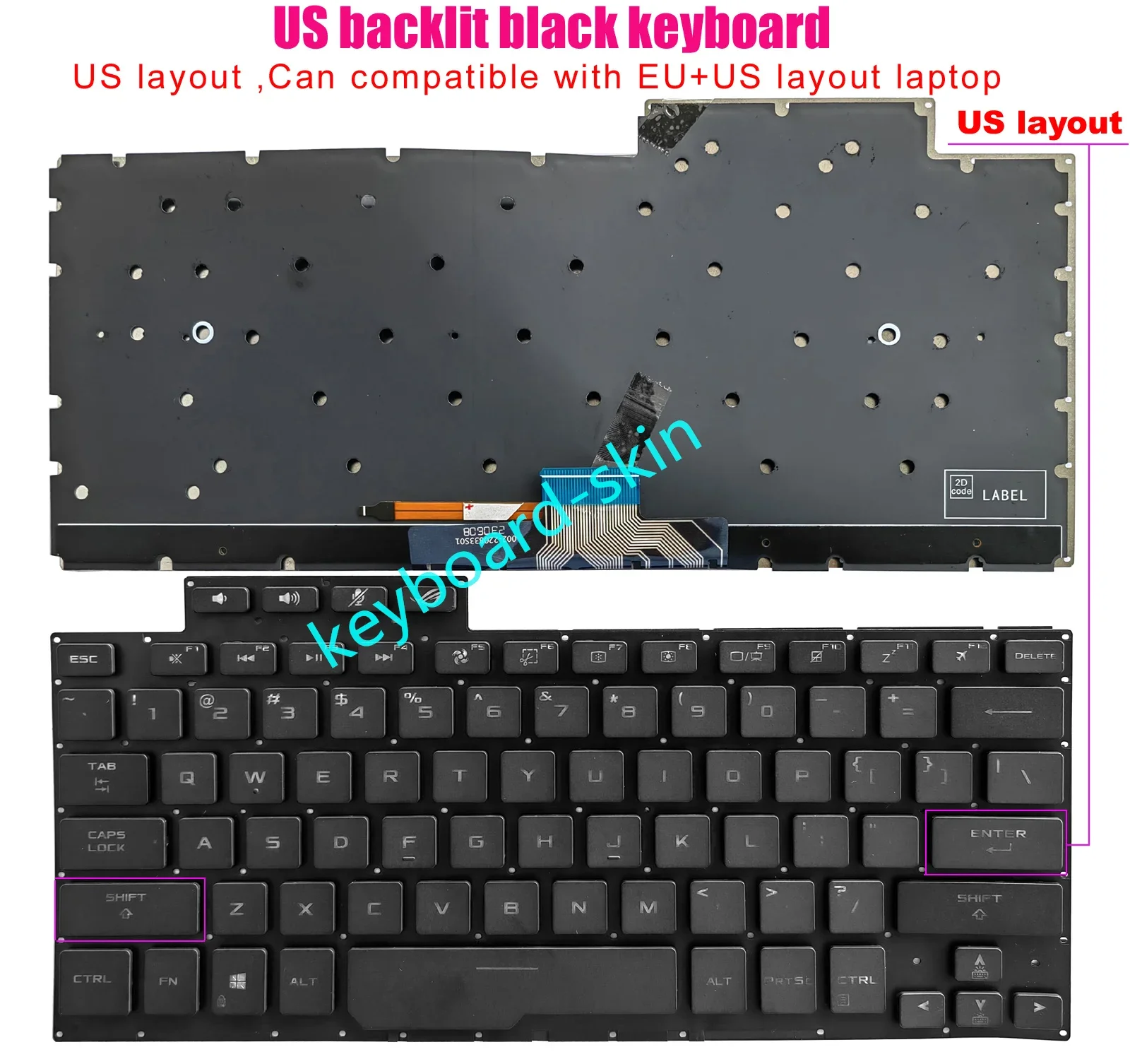 

Новая Черная подсветка US клавиатура без рук для ASUS ROG Zephyrus G14 серии GA401 GA401M GA401U GA401Q GA401I GA401QE GA401IU