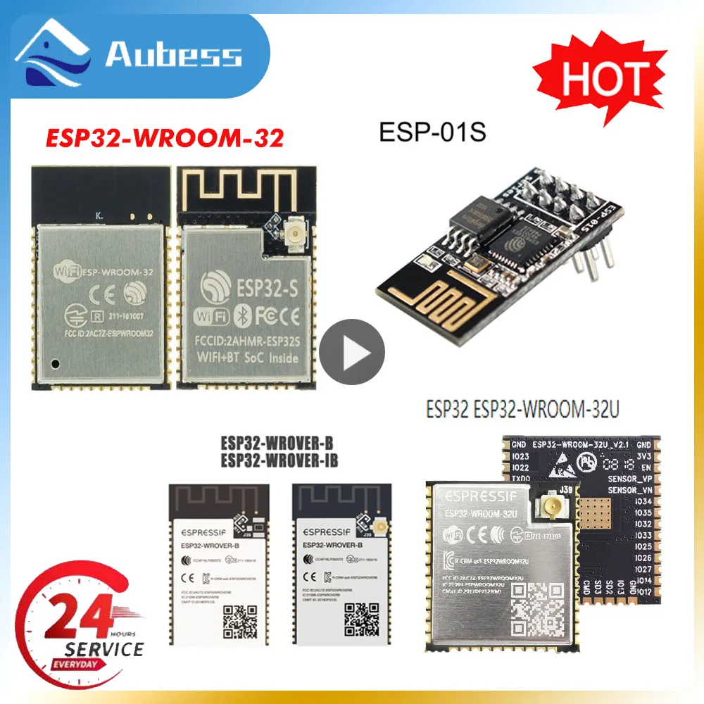 

ESP-32S ESP-WROOM-32 ESP32 ESP-32 ESP32-S PSRAM IPEX/ESP-32S Bluetooth And FLASH WIFI Dual Core CPU With Low Power Consumption