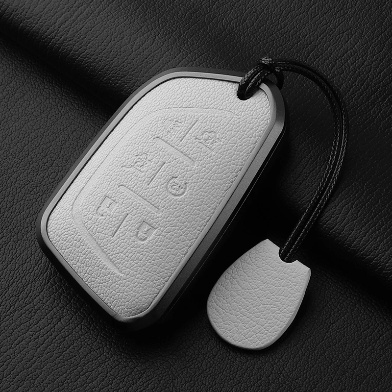 캐딜락 에스컬레이드 2024-2025용 자동차 키 커버 액세서리 가죽 키 케이스 고급 자동차 키 케이스 버클 긁힘 방지
