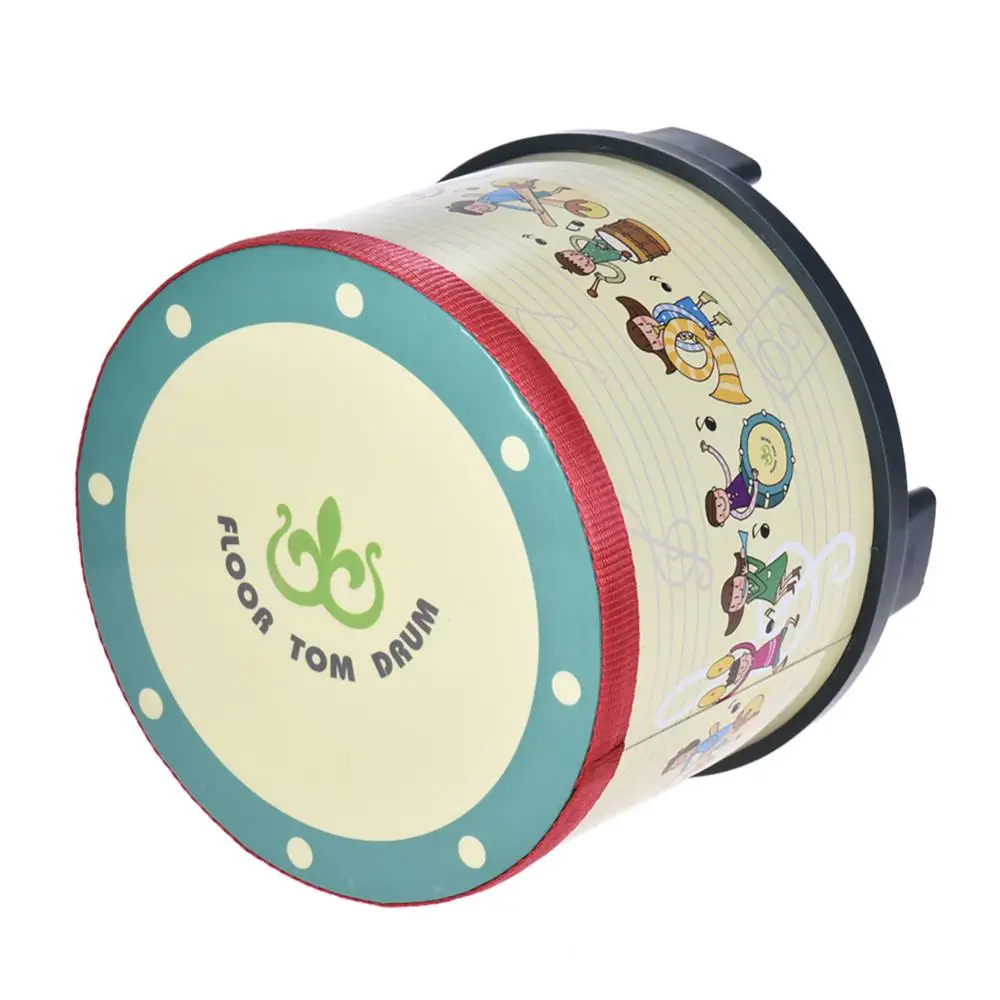 20.5cm Children Drum Cartoon Wooden Floor Tom Drum Mallets Percussion Musical Instrument Kids Beating Educational Toy