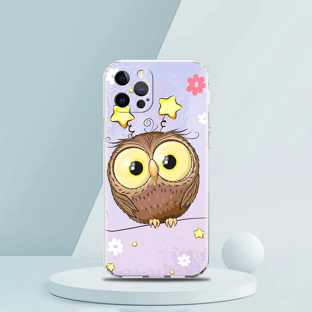 Charming Cartoon Owl Transparent Soft Phone Case