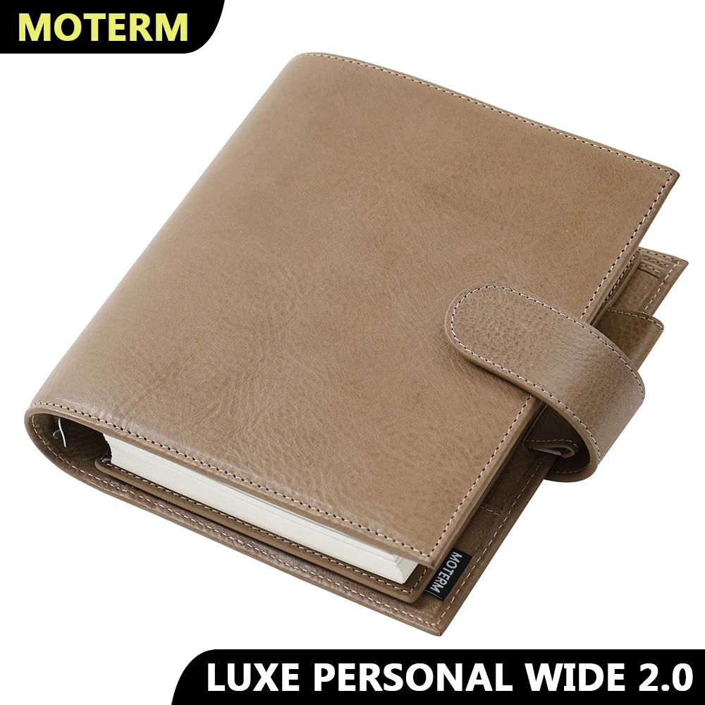Motherm Full Grain Pelle Conciata Al Vegetale Personale Di Grandi Dimensioni Luxe 2.0 Anelli Planner Notebook Agenda Organizer Diario Diario