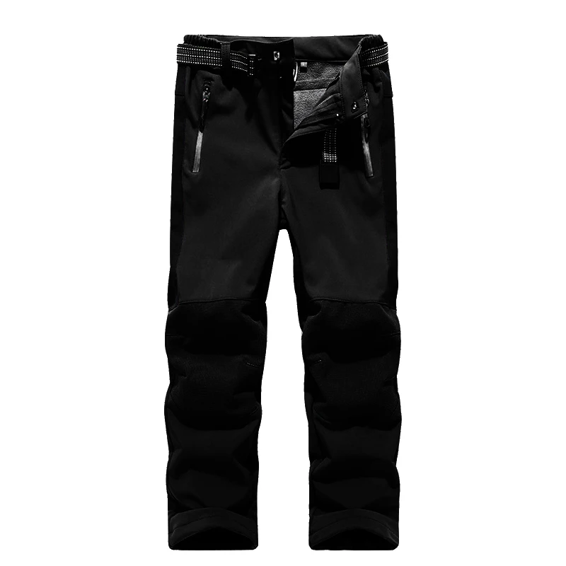 Boys Girls Pants Spring Windproof Waterproof Children Outdoor Soft Shell Warm Teens Climbing Sweatpants