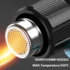 Portable Heat Gun Cordless Electric Heat Gun 30-550℃ LED Temperature Display with 3 Nozzle For Makita/WOBERICH 18V Battery 4