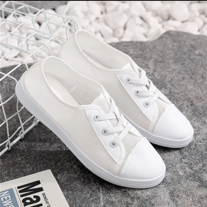 Breathable Flat Shoes Women Summer Shoe Hollow Mesh White Shoes Light Thin Flat Bottom Cloth Shoes Casual Sport outdoor Sneakers