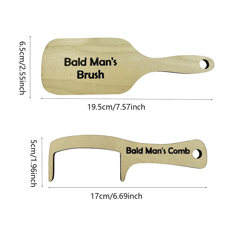 Bald Man's Unique Wooden Comb: Funny Hairless Head Polisher & Shiner - Novelty Gift