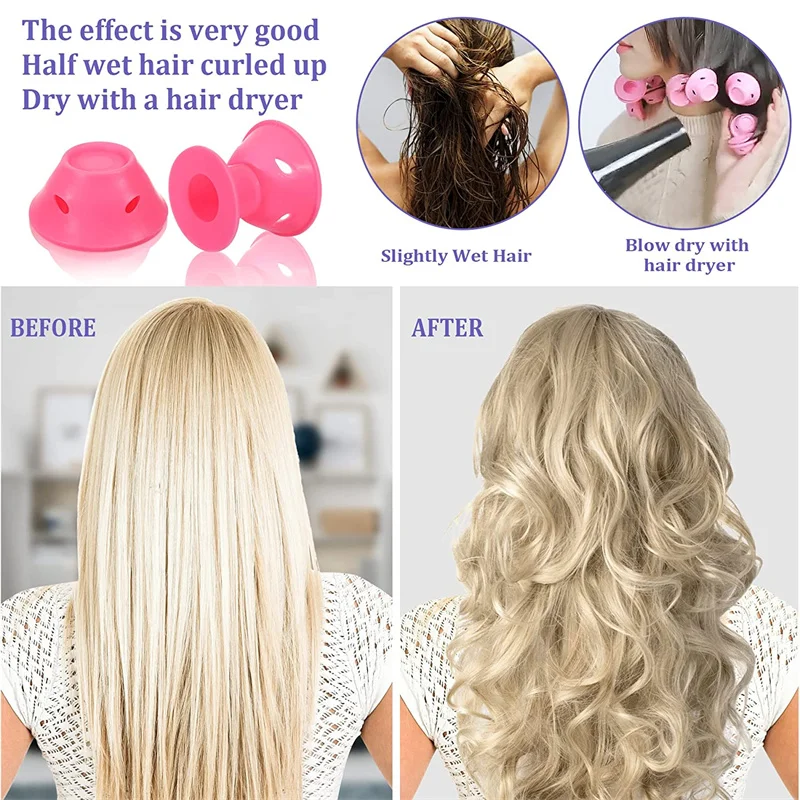 Hair Styling Tool Hair Curling Tools 10/20pcs DIY Soft Rubber Silicone Heatless Hair Curler