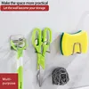 1/2Pcs Sponge Holder Sink Caddy SUS304 Stainless Steel Strong Adhesive Hook Storage Holder Waterproof Rustproof Hook for Kitchen 4