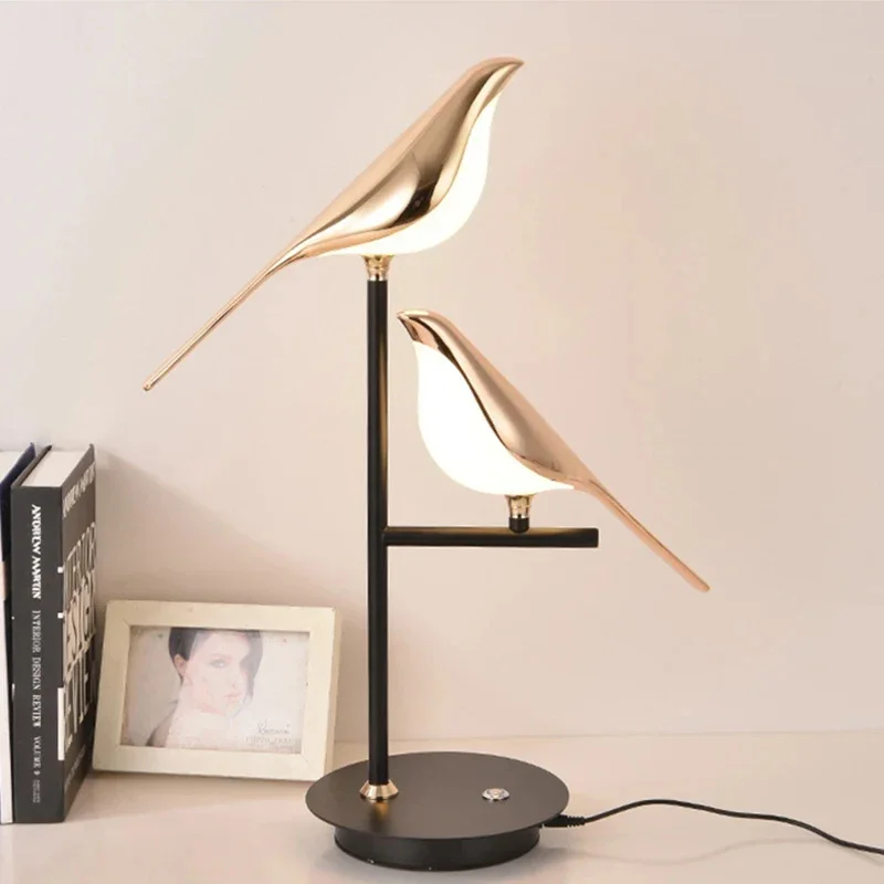 

Creative Bird Decorative Table Lamps LED Art Jewelry Bedhead Bedroom Night Light Living Room Homestay Hotel Camping Desk Lamps