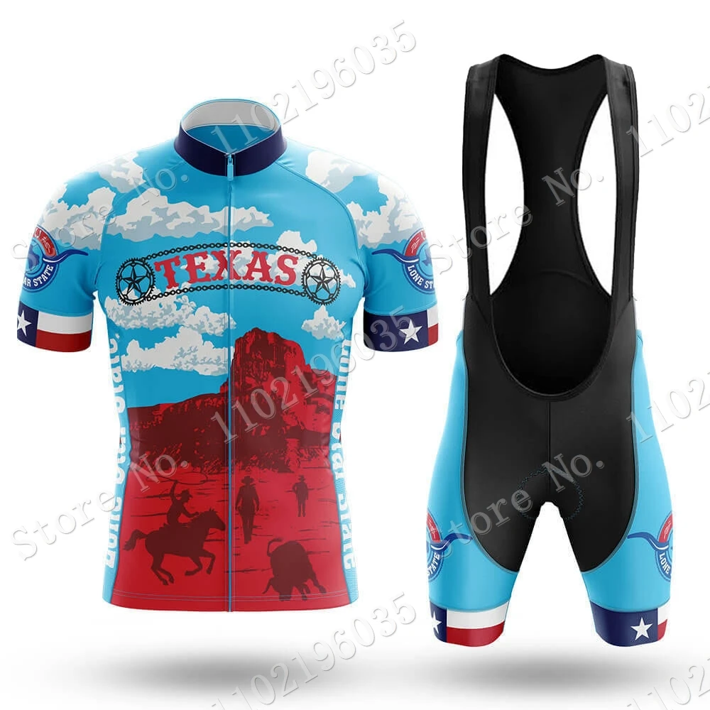 Texas-Conjunto de Ropa de Ciclismo Retro para hombre, conjunto de camisetas de bicicleta de carretera, de pantalones cortos de babero, Ropa de Ciclismo de montaña, 2022 - AliExpress