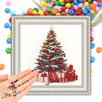 Ensembles de broderie de perles pour bricolage, arbre de noël 11CT, Kit de points de croix, fournitures de couture, ensemble complet d'artisanat fait à la main, décor de salle 1