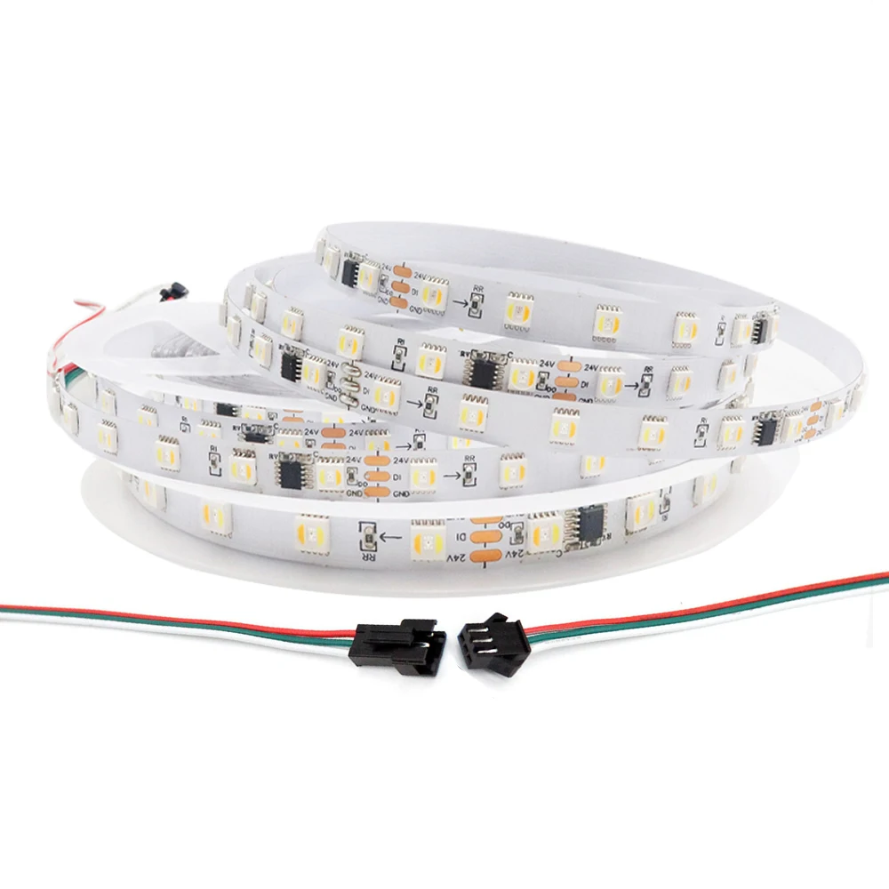 24V 5M Addressable Pixel Light Strip FW1906 LED RGB + CCT 5 in 1 SMD 5050  IP20