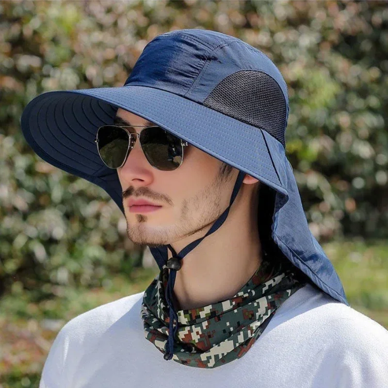 1/2/4PCS Sun Protection Bucket Hat for Men Wide Brim Fishing Cap with Neck Shade Face Flap Lightweight Summer Hiking Camping