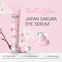 LAIKOU Sakura Anti- Wrinkle Eye Cream With Roller Ball Quick Drying Hydrating Hyaluronic Acid Refreshing Eye Serum 15ml