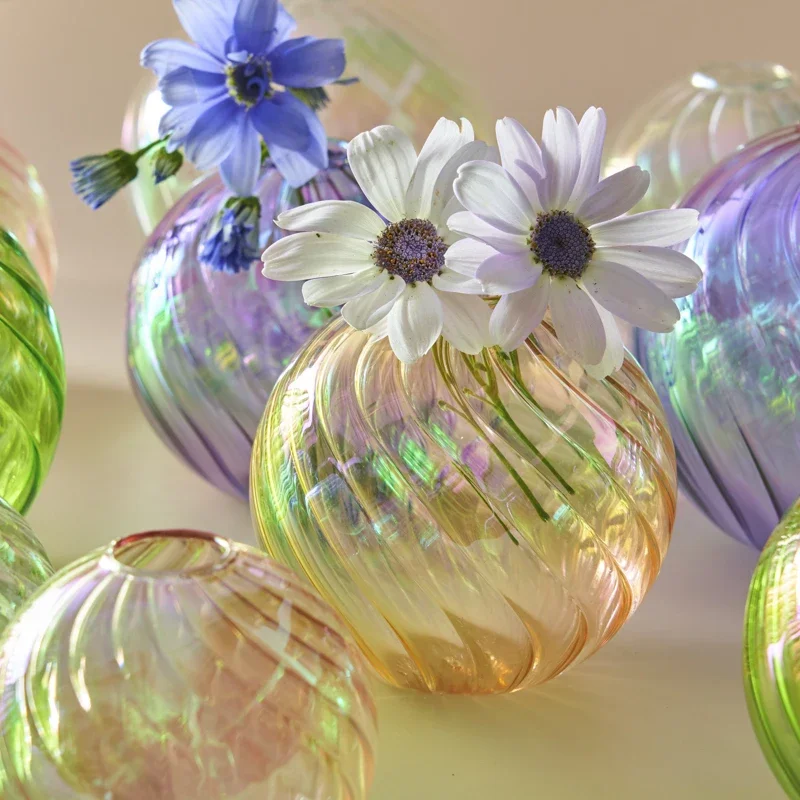 Iridescent Glass Vase for Tabletop & Home Decor