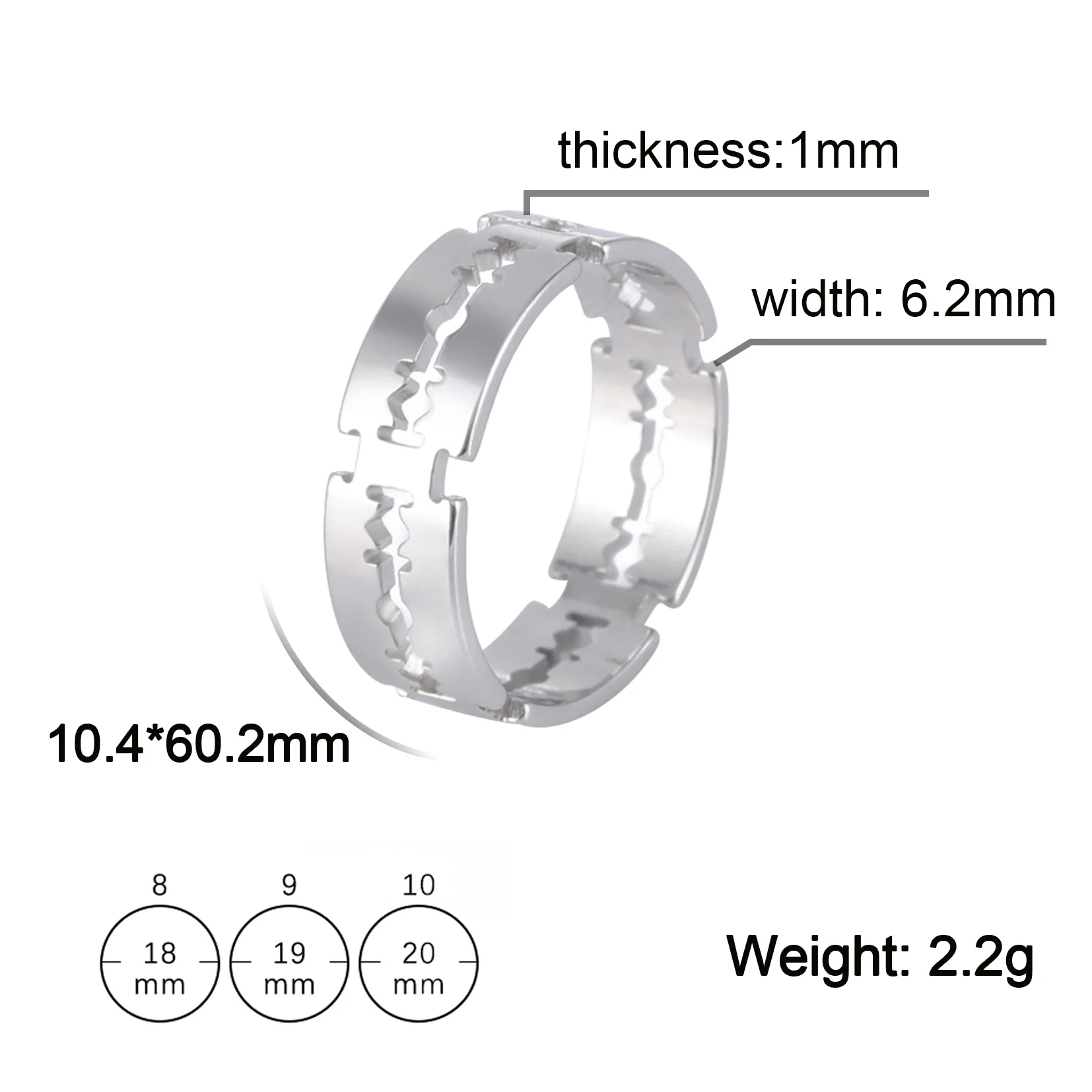 Edelstahl Hip Hop Hohl Klingen Ring Punk Rock Schwarz Silber Gold Farbe Finger Ring Liebhaber Paar für Mann Und Frauen Schmuck – Detail 10