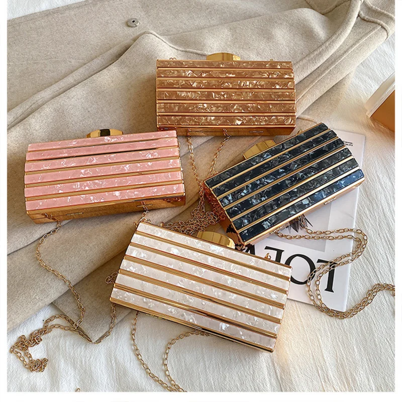 Trendy Designer Women Wallet Acrylic Evening Bags Party Wedding Clutch Pink Purse and Chic Handbag Women Shoulder Bag 2023 NEW