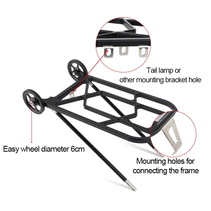 

AL6061-T6 Aluminum Alloy Lightweight Rear Shelf With Easy Wheels, Suitable For Small Cloth Folding Vehicles