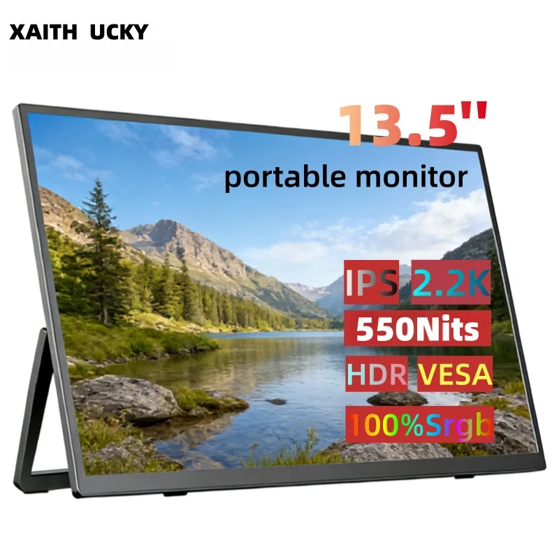 XAITH UCKY 13.5 インチ 2K ポータブル モニター 60Hz IPS スクリーン