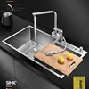 304 Stainless Steel Thickened Restaurant Kitchen Sink Home Improvement Manual Double Tank Kitchen Fixture Undermount Basin Set Y 2
