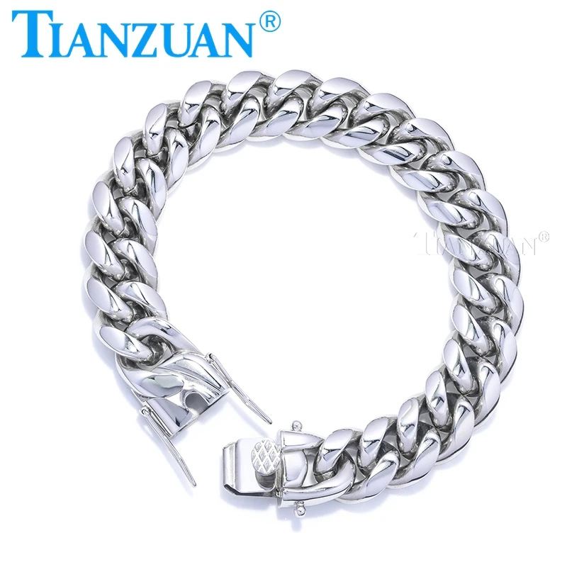

Trendy 14mm Men's Bracelet 925 Silver Cuban Curb Link Chain Necklace Or Bracelet Choker Jewelry for Men Women Fashion Jewelry