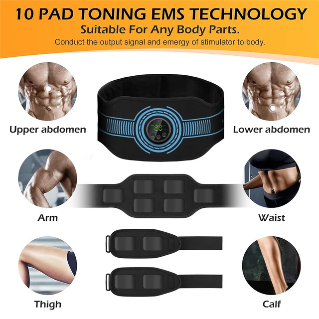 Abdominal Toning Belt EMS Muscle Stimulator Toner Waist Body Slimming Shaping Waist Arm Leg Massage Lose Weight Home Fitness 2