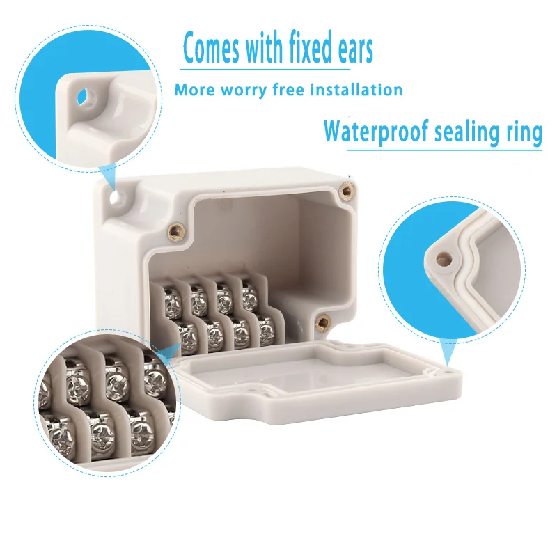 ABS Waterproof terminal box with terminal cable power supply Outdoor Terminal Waterproof Electric Cable Branch Box