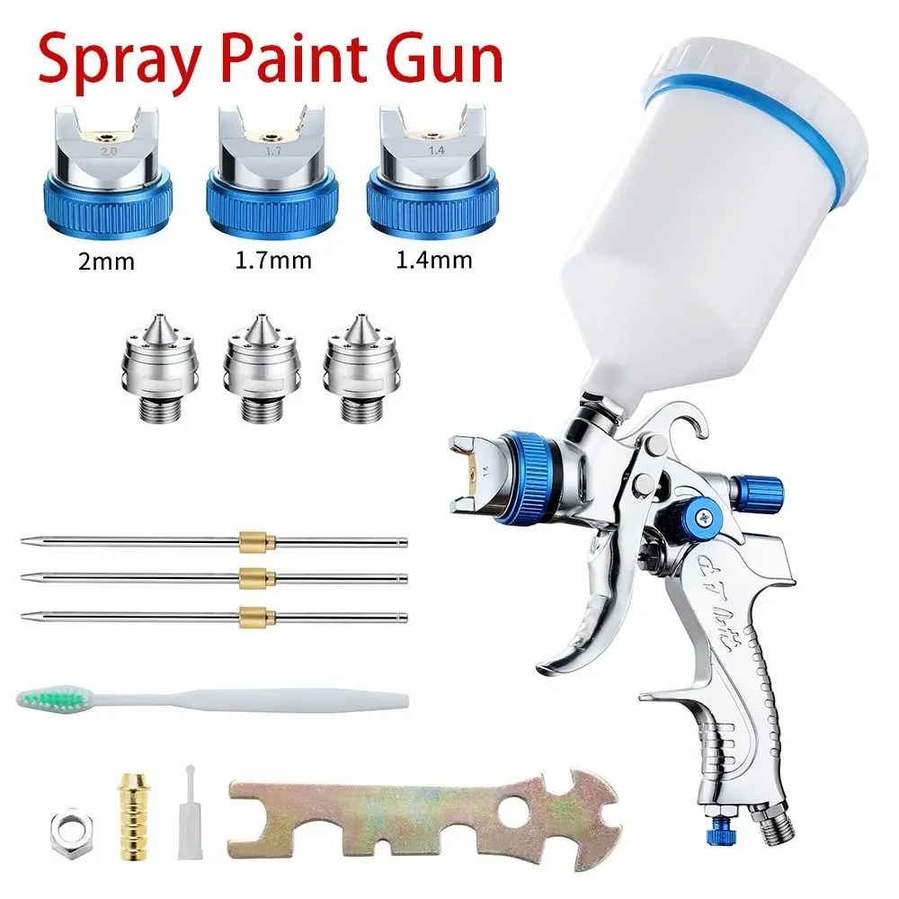 

Professional HVLP Spay Gun 0.8/1.0/1.4/1.7/2.0mm Nozzle Gravity Airbrush For Car Painting