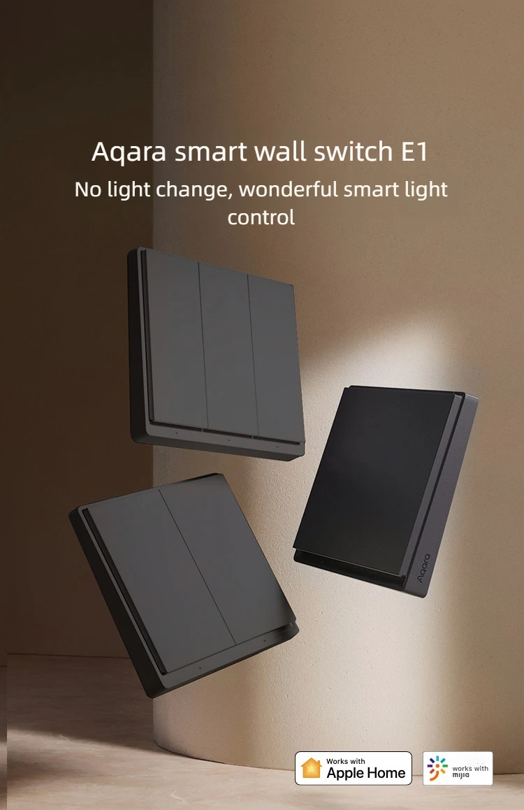 Smart Wall Switch E1 ZigBee 3.0 Smart Home Grey Key Light Switch Fire Wire With/