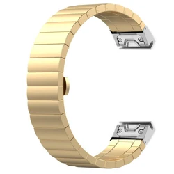 Premium 26mm/22mm QuickFit Stainless Steel Watch Band - Quick Fit 26mm (Gold - Silver)