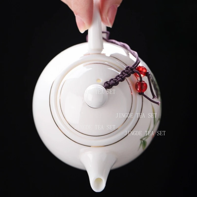 260ml Yangzhi Jade Teapot Large Capacity White Porcelain Teapot Household Tie Guan Yin Tea Maker Chinese Kung Fu Tea Set
